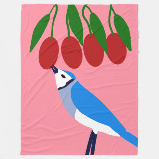 Feasting Blue Jay Fleece Blanket