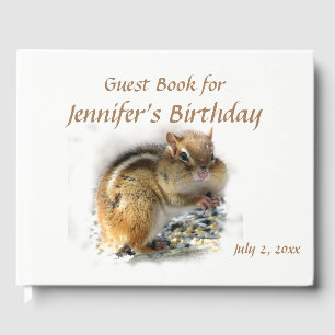 Feasting Chipmunk Animal Birthday Party Guest Book