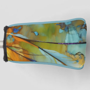 Feather Abstract  AI Art   Golf Head Cover