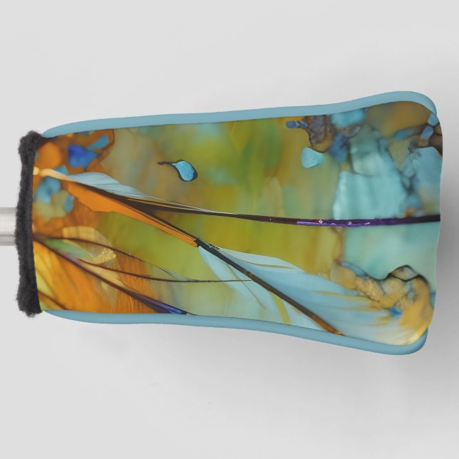 Feather Abstract  AI Art   Golf Head Cover (Front)