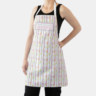 Feather and beads personalised crafting pattern apron
