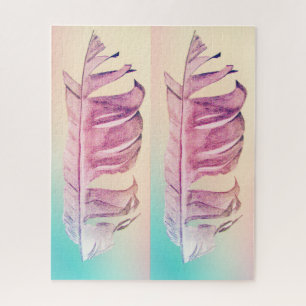 Feather art funky colourful challenging jigsaw puzzle