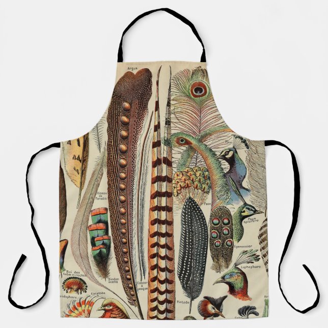 Feather Bird Wildlife Antique Feathers Apron (Front)