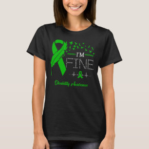 Feather Birds I'm Fine Disability Awareness T-Shirt