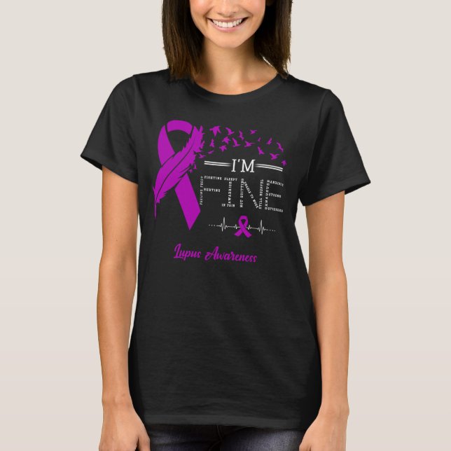 Feather Birds I'm Fine Lupus Awareness T-Shirt (Front)