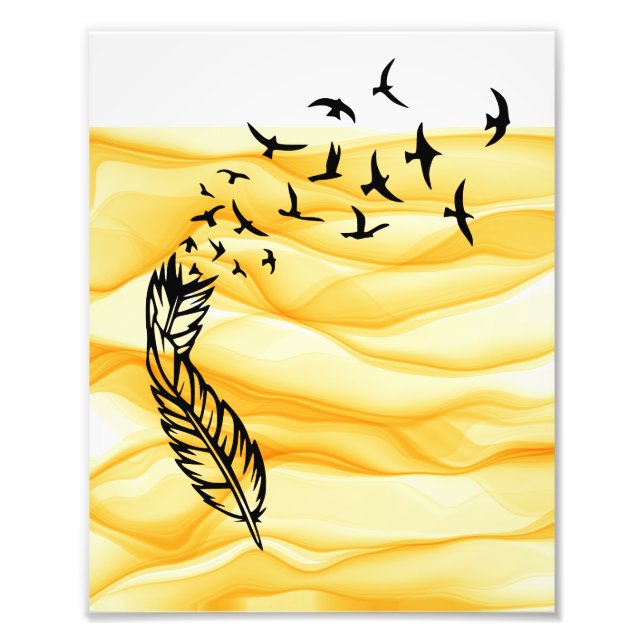 Feather Birds Shadow Art Photo Print (Front)