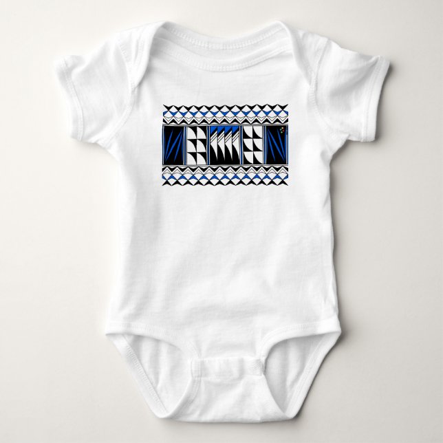 Feather Blessings in Blue Baby Bodysuit (Front)