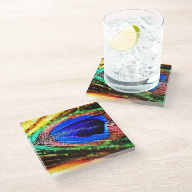 Feather by Shirley Taylor Glass Coaster (Angled)