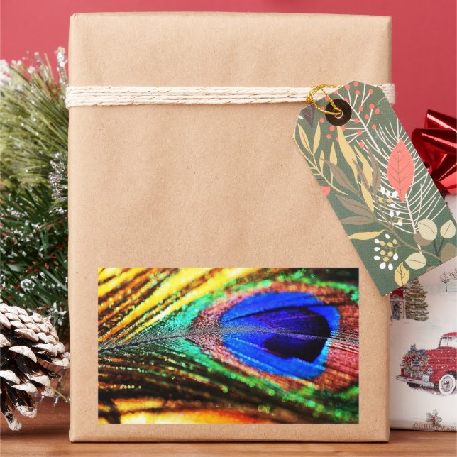 Feather by Shirley Taylor Rectangular Sticker (Holiday)