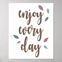Feather calligraphy enjoy every day 