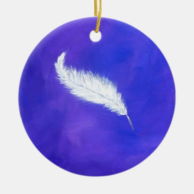 Feather Ceramic Tree Decoration (Front)