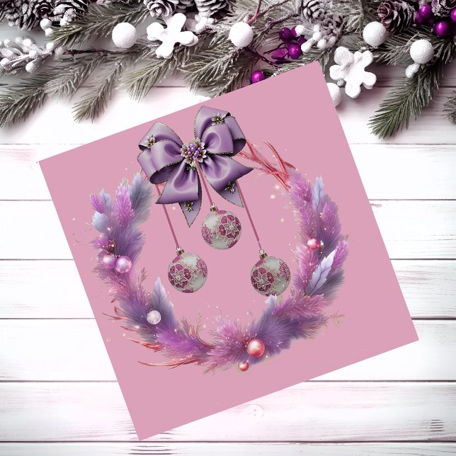 Feather Christmas Wreath Magnetic Card (Creator Uploaded)