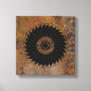 Feather Circle, Mimbres Pottery Design Canvas Print