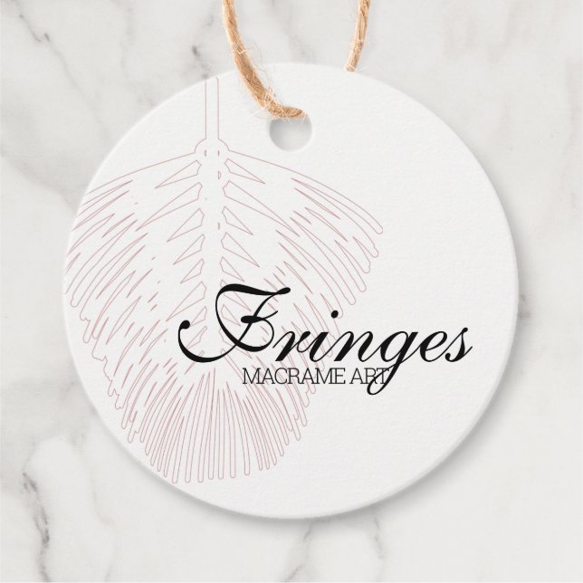 Feather Design Macrame Art Hang Tag (Front)