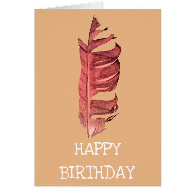 Feather drawing fine art birthday illustration (Front)