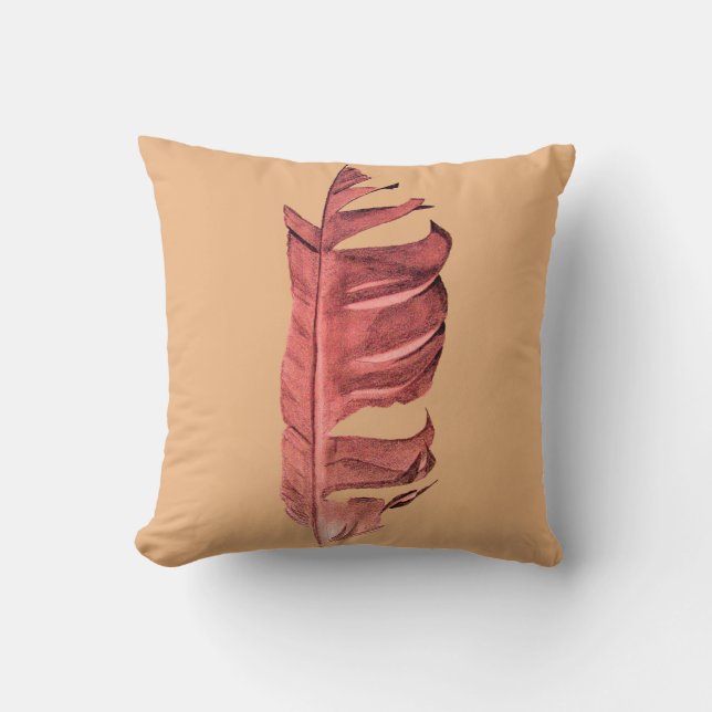 Feather drawing fine art original illustration cushion (Front)