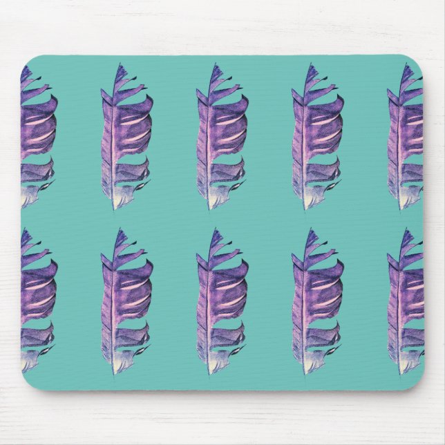 Feather drawing fine art original illustration mouse mat (Front)