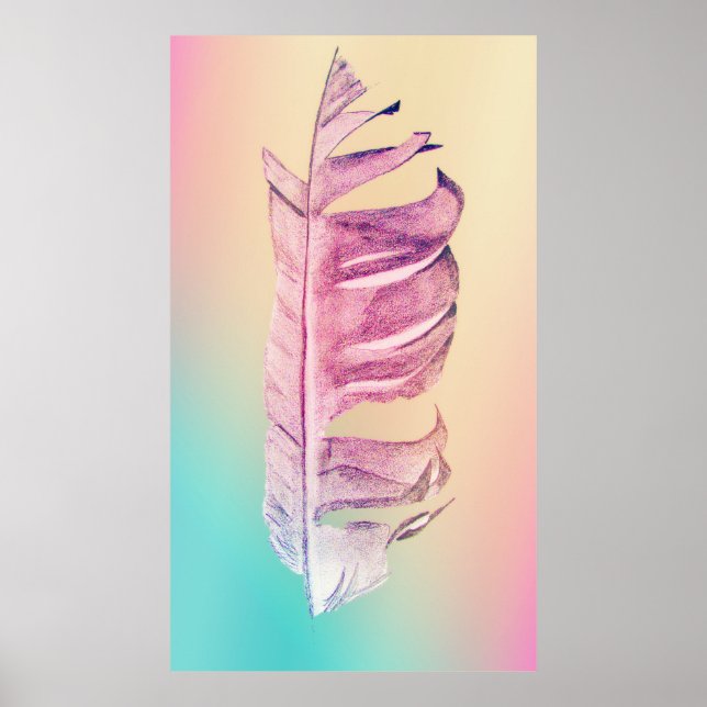 Feather drawing fine art original illustration poster (Front)