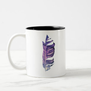 Feather drawing fine art original illustration Two-Tone coffee mug
