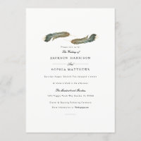 Feather Duo | Watercolor Wedding Invite