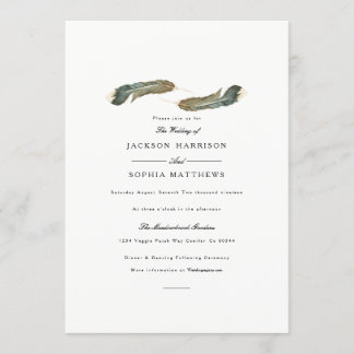 Feather Duo | Watercolor Wedding Invite