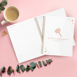 Feather Duster Maid & House Cleaning Appointment Planner<br><div class="desc">Professional maid & house cleaning services appointment book planner. Our Design features our own original feather duster logo in faux pink foil with a sparkling border. All illustrations and logos are original artwork by Moodthology Papery</div>