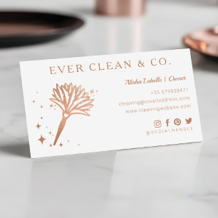 Feather Duster Professional Maid & House Cleaning Business Card