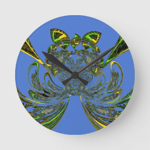 Feather Fish Round Clock