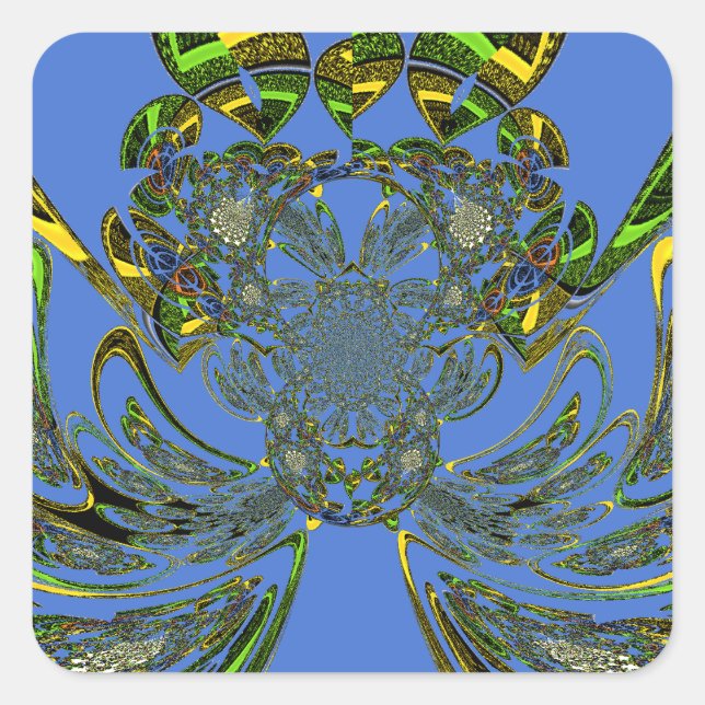 Feather Fish Square Sticker (Front)