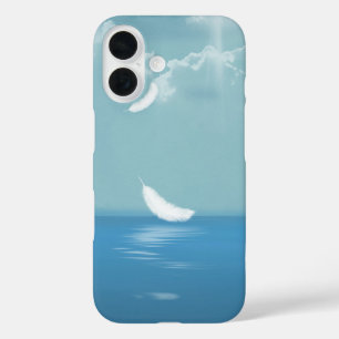 Feather Floating Over Ocean iPhone 16 Case