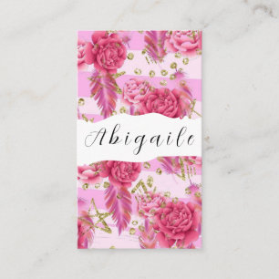 Feather Flower Vector Seamless Vintage Floral Bus Business Card