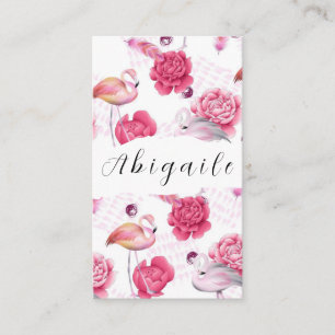 Feather Flower Vector Seamless Vintage Floral Business Card