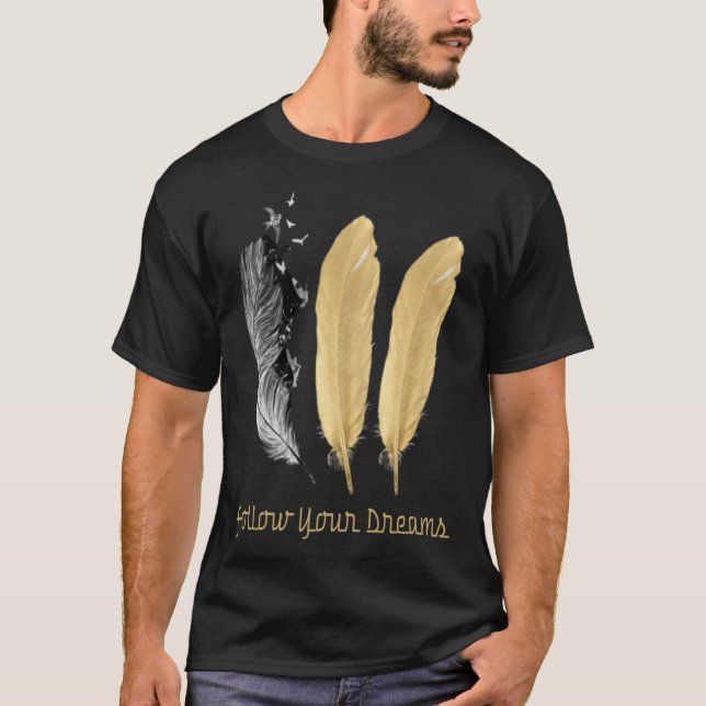 Feather, FOLLOW YOUR DREAMS Pullover Hoodie (Front)
