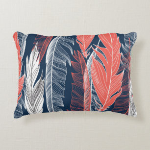 Feather Graphics, Beautiful Seamless Pattern. Decorative Cushion