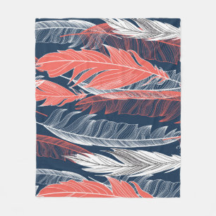 Feather Graphics, Beautiful Seamless Pattern. Fleece Blanket