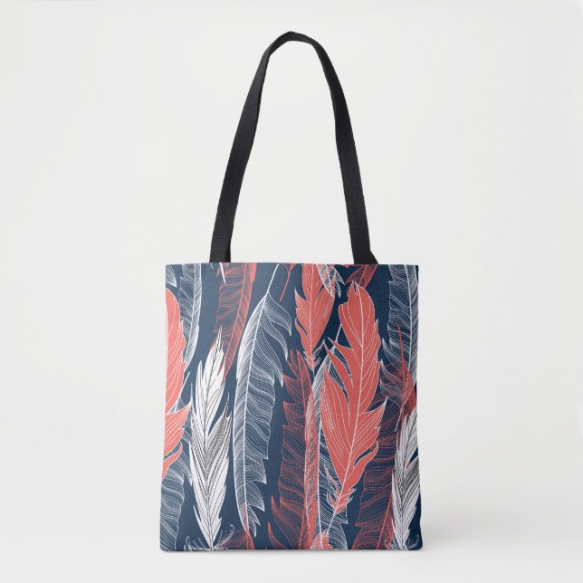 Feather Graphics, Beautiful Seamless Pattern. Tote Bag (Front)
