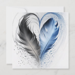 Feather Heart - Blue