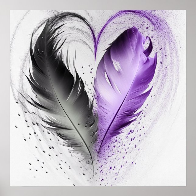 Feather Heart - Purple Poster (Front)