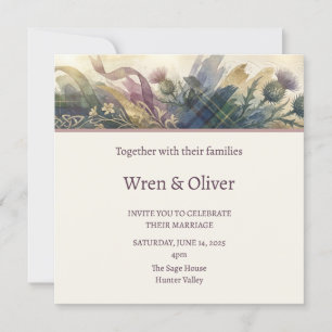 Feather Landscape Wedding Invitation
