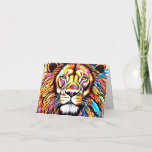 Feather Maned Lion by Lisa-Dawn Designs Birthday Card