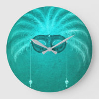 Feather masquerade mask elegant vintage teal