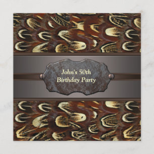 Feather Metal Mans 50th Birthday Invitation