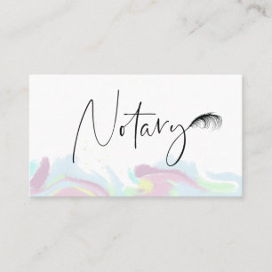 *~* Feather NOTARY Stamp PHOTO Pen Signing Agent  Business Card