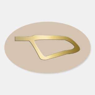 Feather of Maat Egyptian symbol Oval Sticker