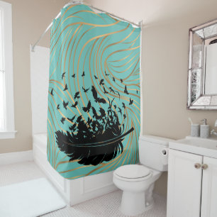 Feather of Ravens Shower Curtain