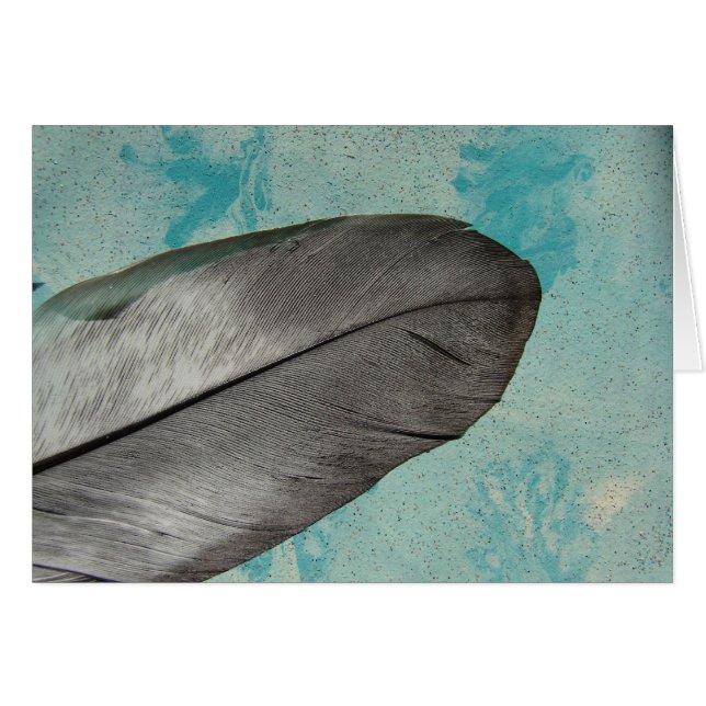 Feather on Abstract Painting (Front Horizontal)