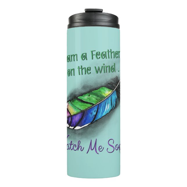 Feather on the Wind Thermal Tumbler (Front)