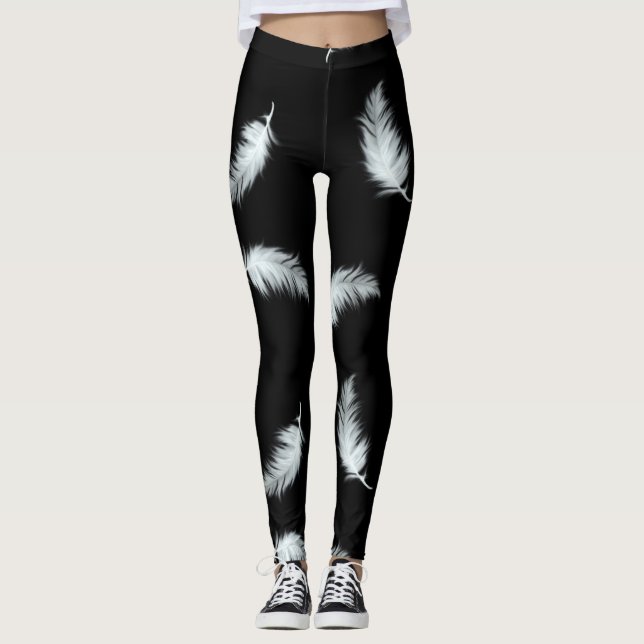 Feather Pattern (customisable background colour) Leggings (Front)