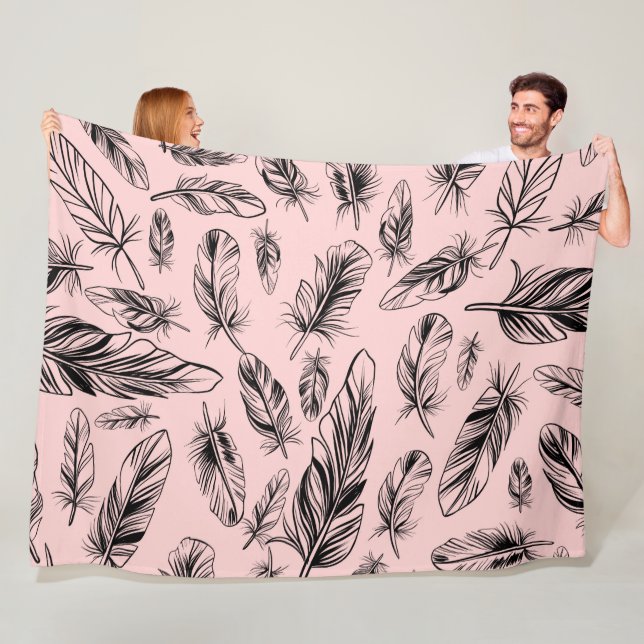 Feather Pattern Fleece Blanket (In Situ)