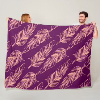 Feather Pattern Fleece Blanket